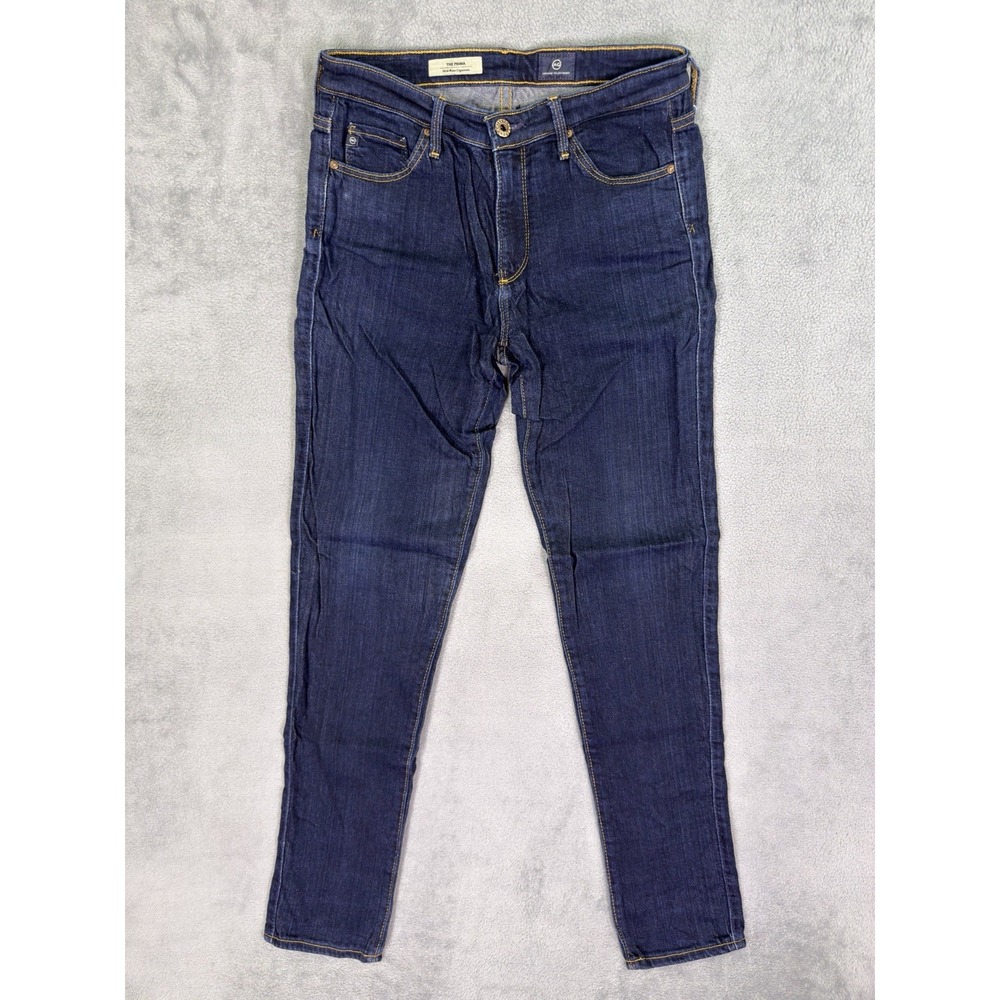 Adriano Goldschmied Jeans Womens 27R Blue Dark Wash The Prima Mid Rise Cigarette